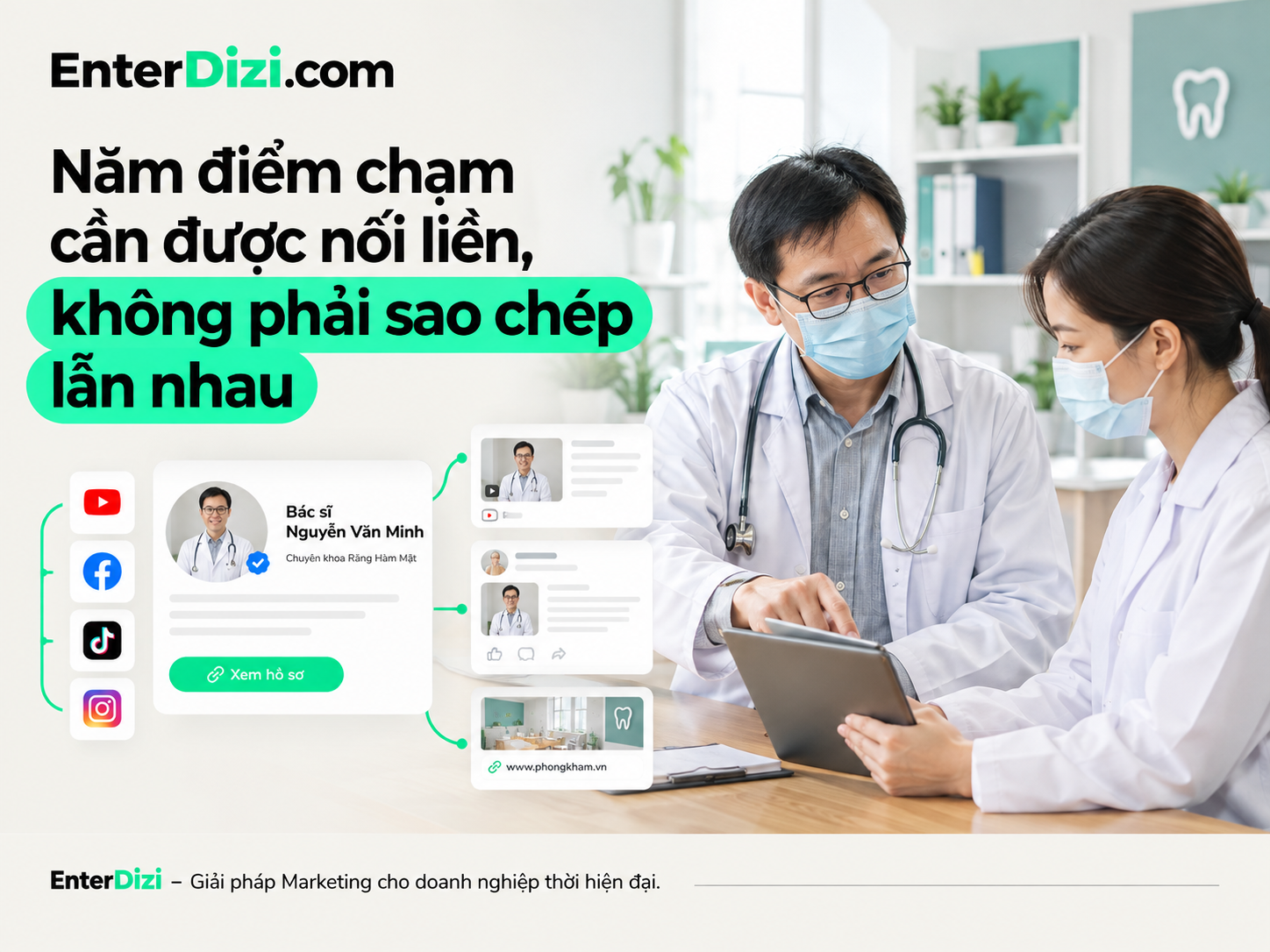 Năm điểm chạm cần được nối liền, không phải sao chép lẫn nhau