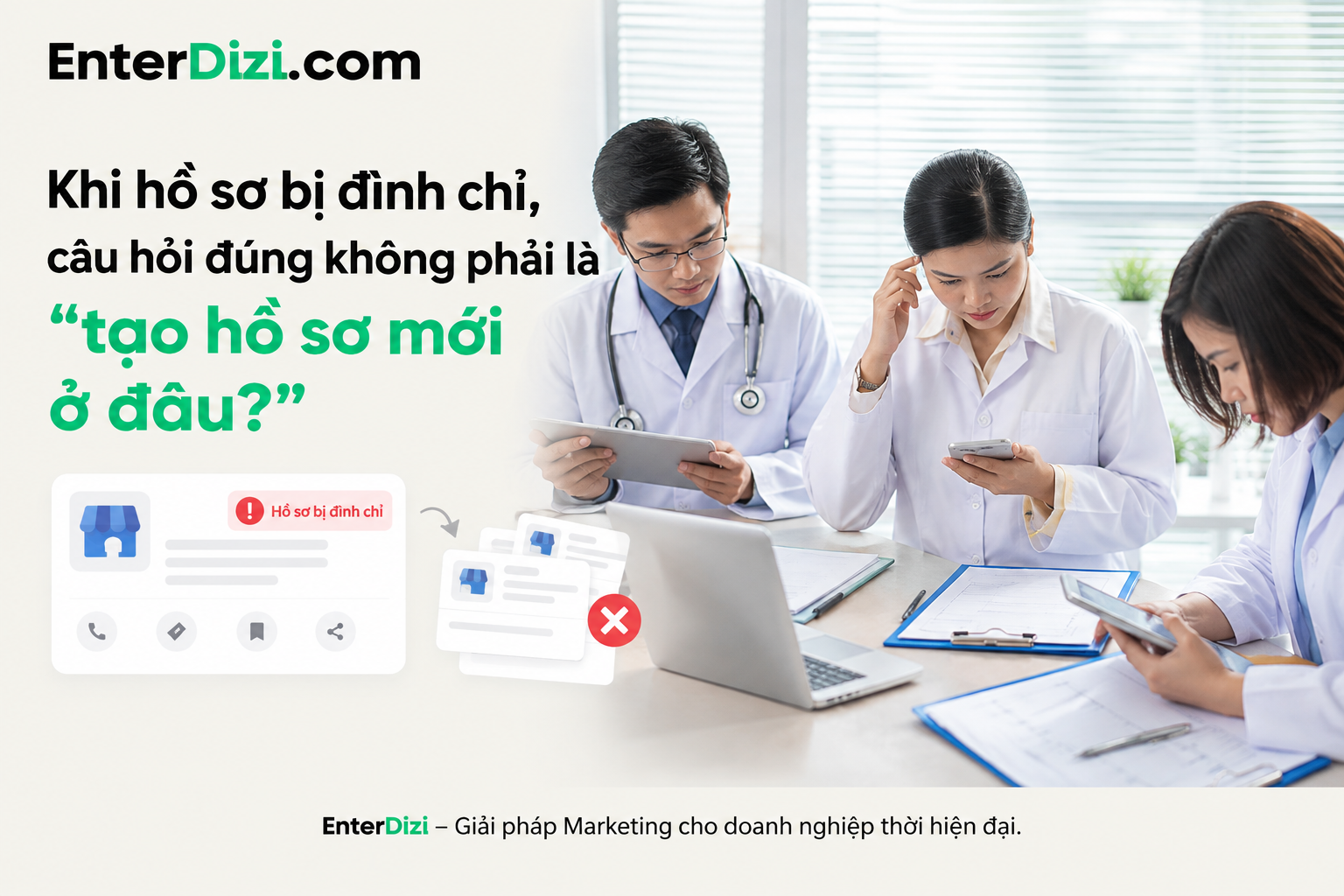 Khi hồ sơ bị đình chỉ, câu hỏi đúng không phải là “tạo hồ sơ mới ở đâu?”