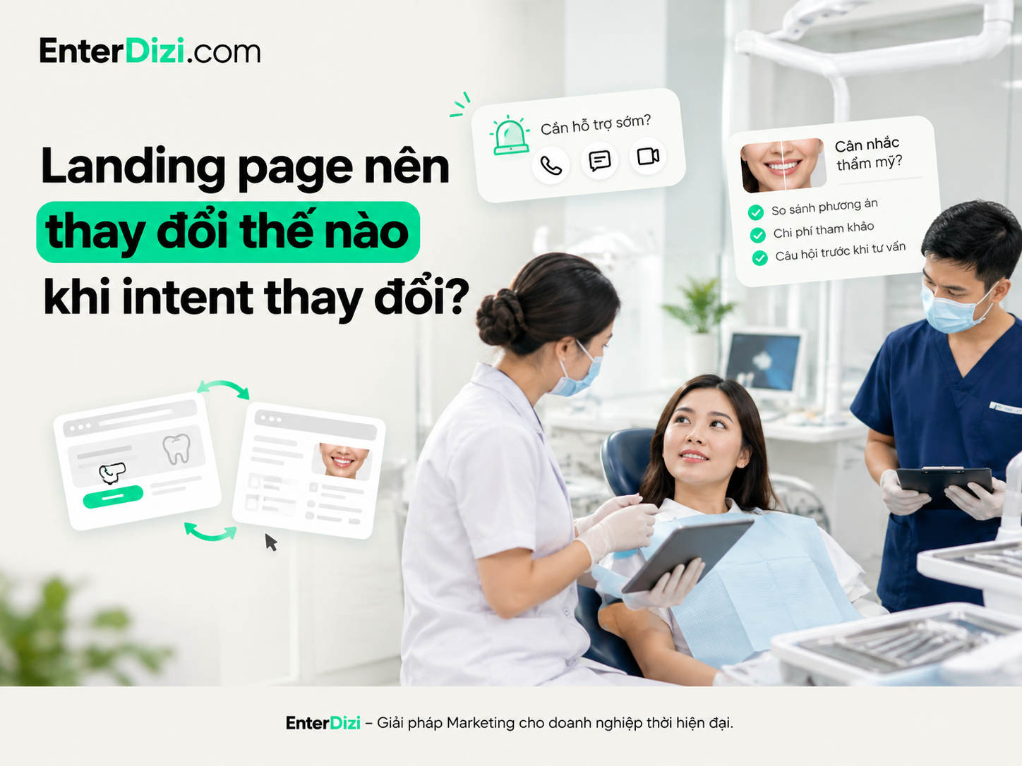 Landing page nên thay đổi thế nào khi intent thay đổi?