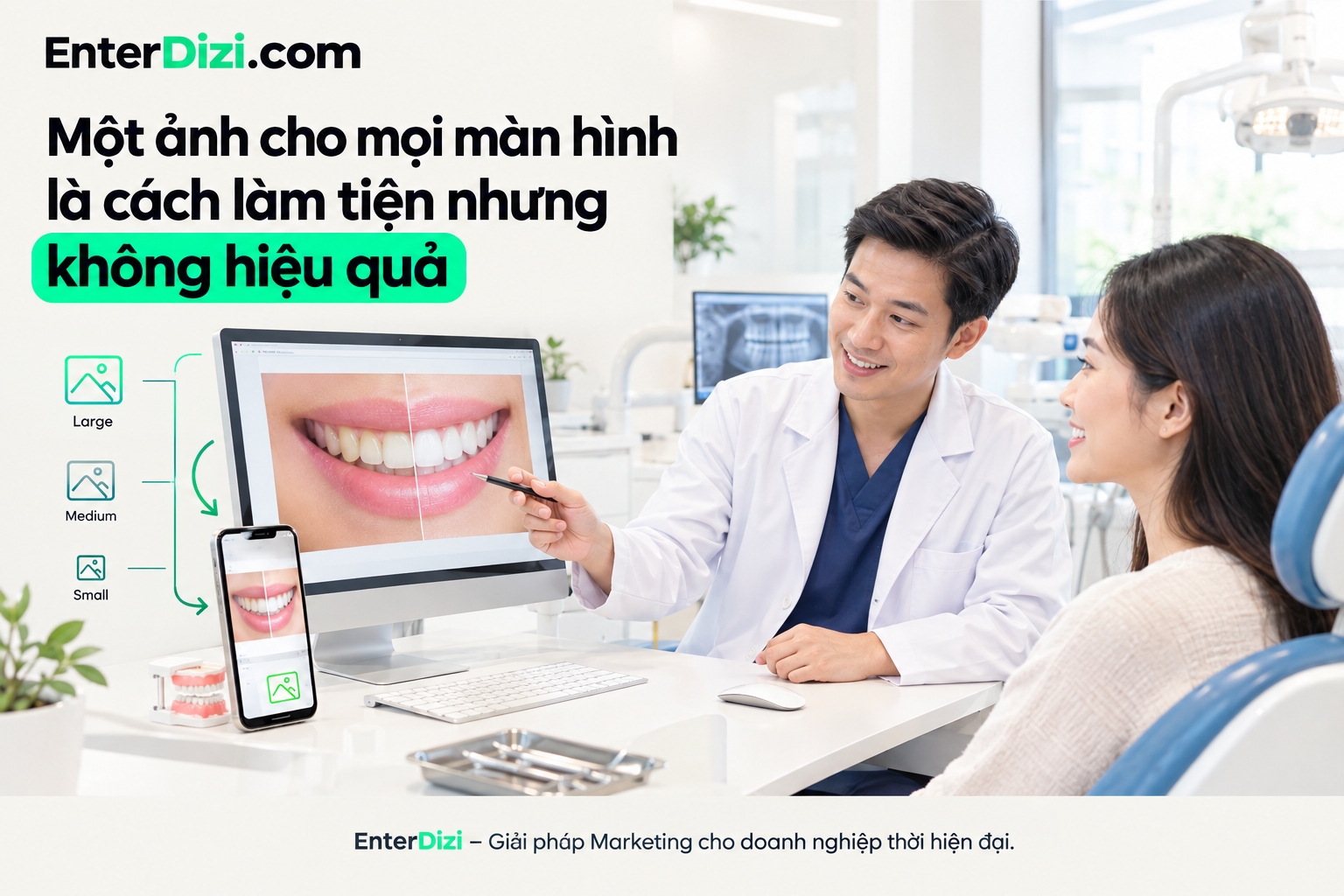 Một ảnh cho mọi màn hình là cách làm tiện nhưng không hiệu quả