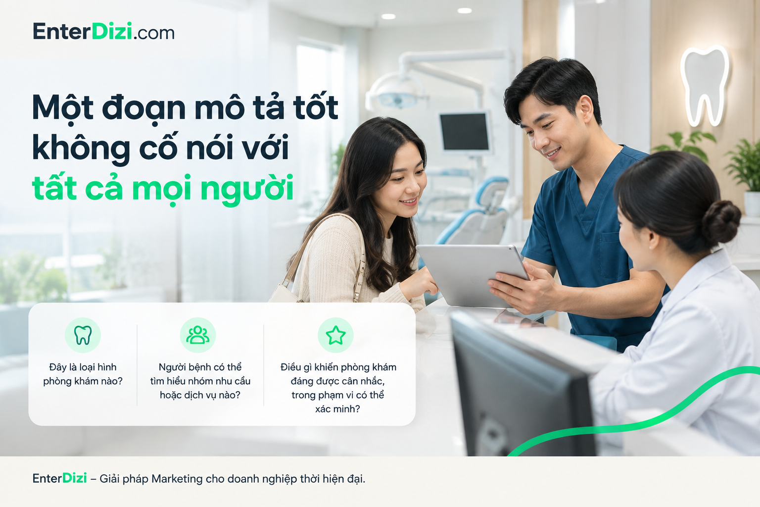 Một đoạn mô tả tốt không cố nói với tất cả mọi người