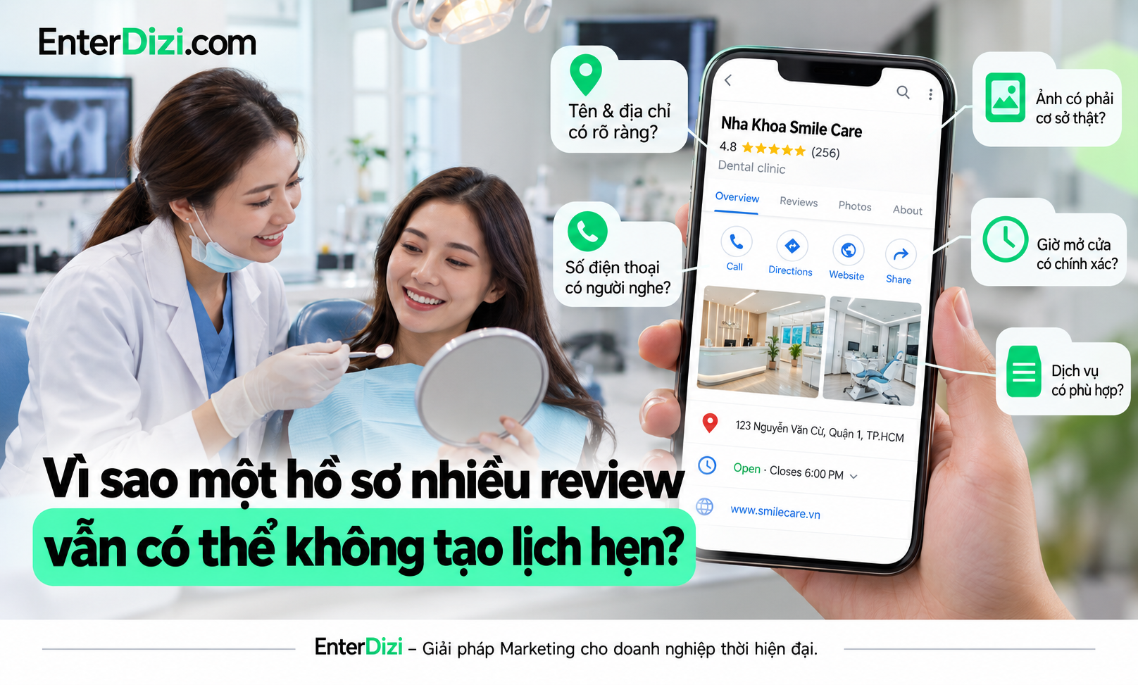 Vì sao một hồ sơ nhiều review vẫn có thể không tạo lịch hẹn?