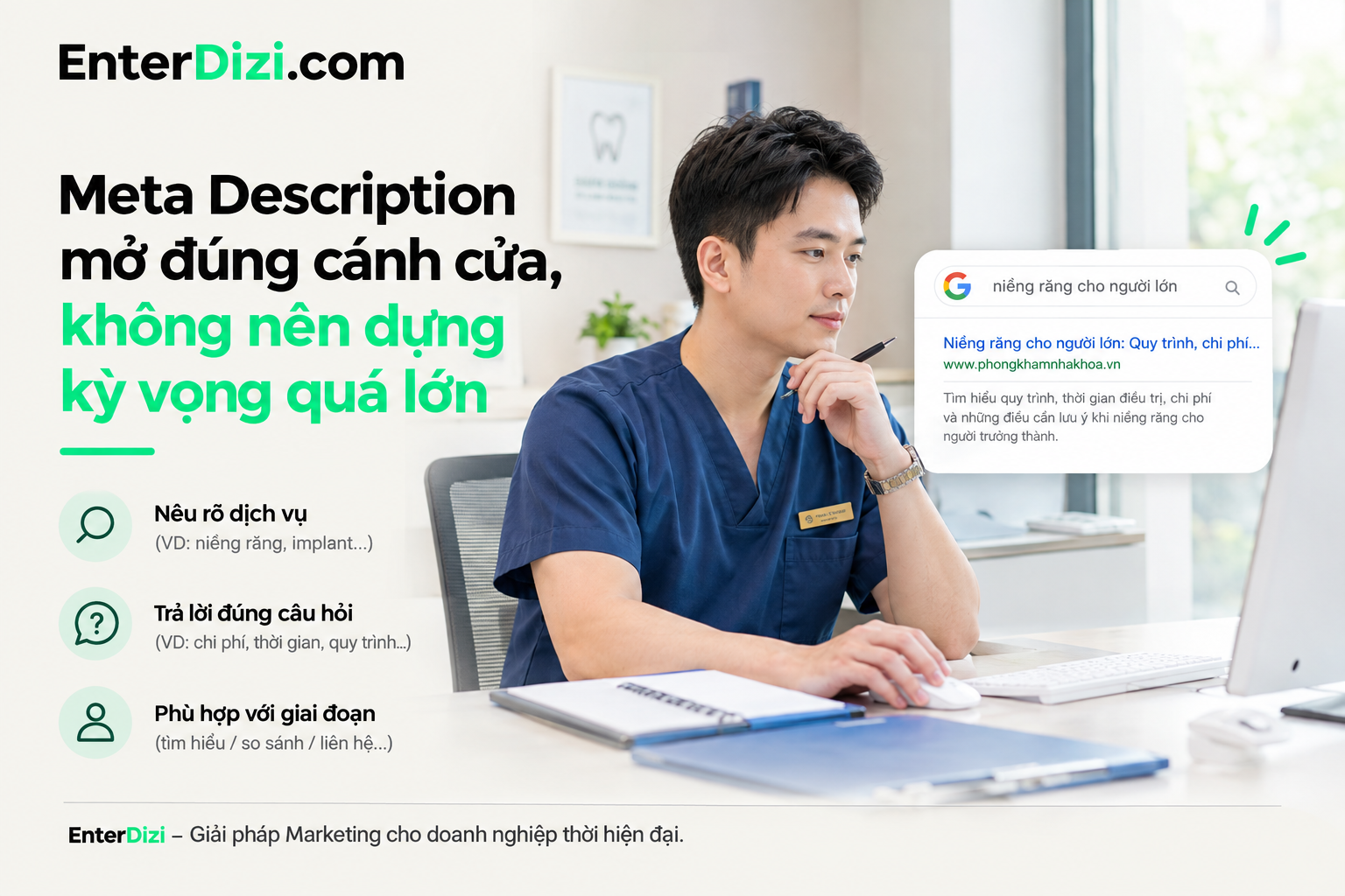 Meta Description nên mở đúng cánh cửa, không nên dựng kỳ vọng quá lớn