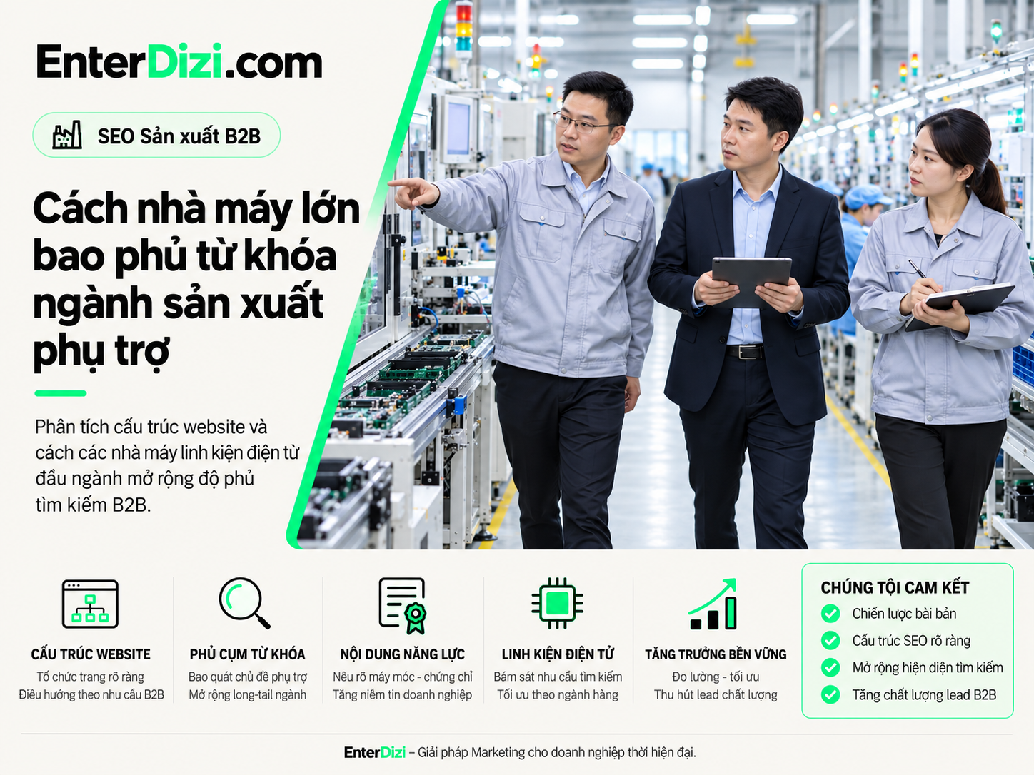 Nhà máy bao phủ từ khóa ngành sản xuất phụ trợ B2B hiệu quả