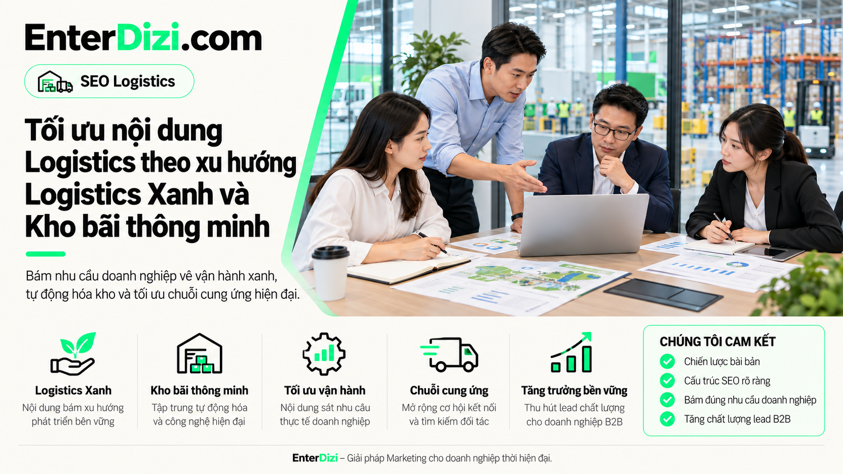 Tối ưu nội dung Logistics Xanh cho kho bãi thông minh B2B