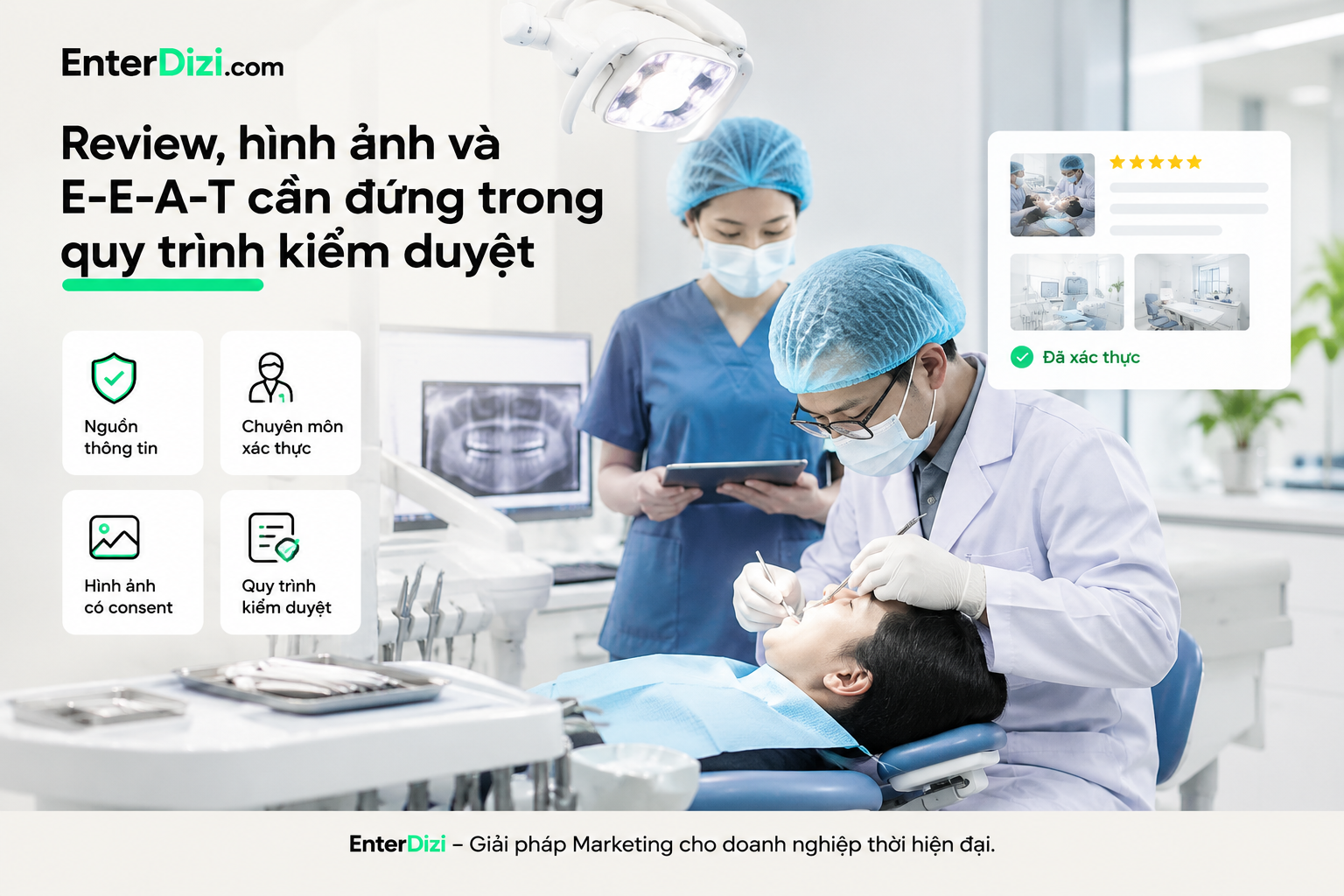 Review, hình ảnh và E-E-A-T cần đứng trong quy trình kiểm duyệt