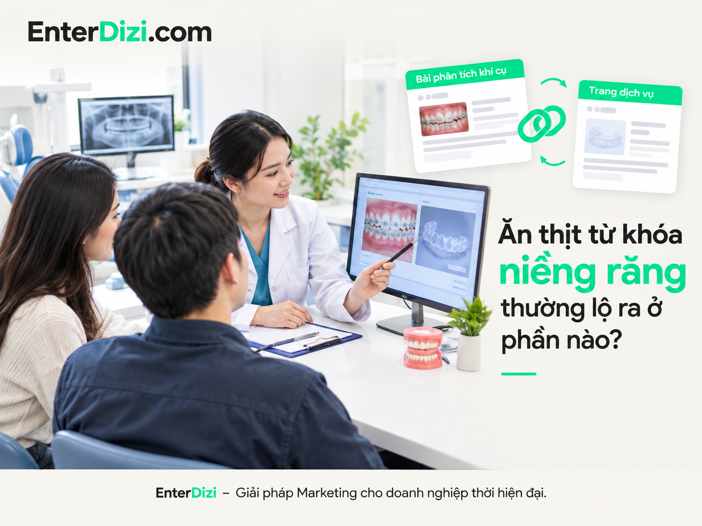 Ăn thịt từ khóa niềng răng thường lộ ra ở phần nào?