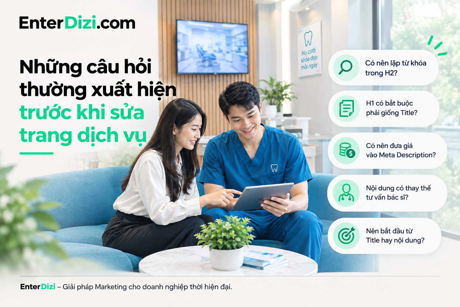 Những câu hỏi thường xuất hiện trước khi sửa trang dịch vụ
