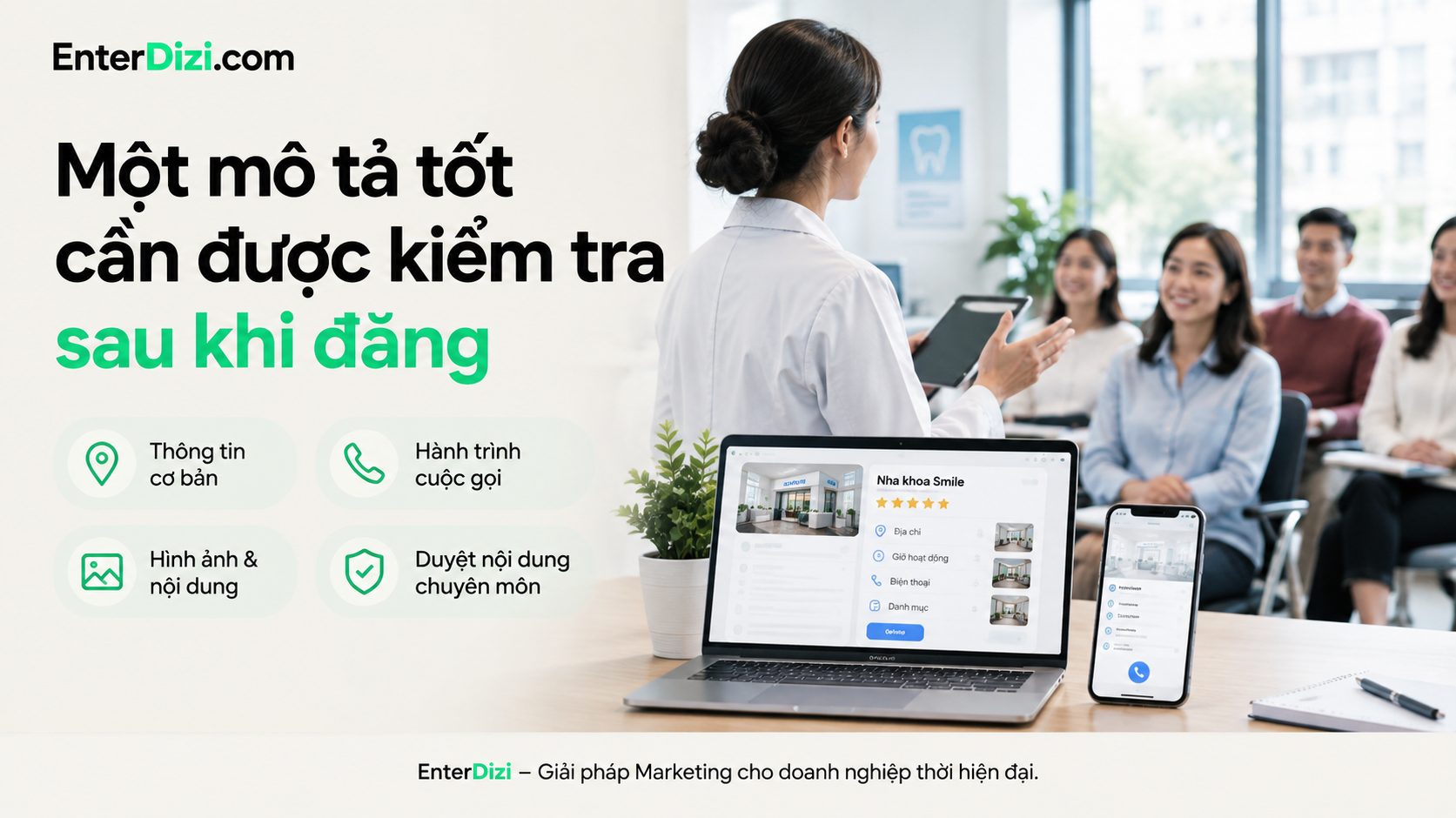 Một mô tả tốt cần được kiểm tra sau khi đăng