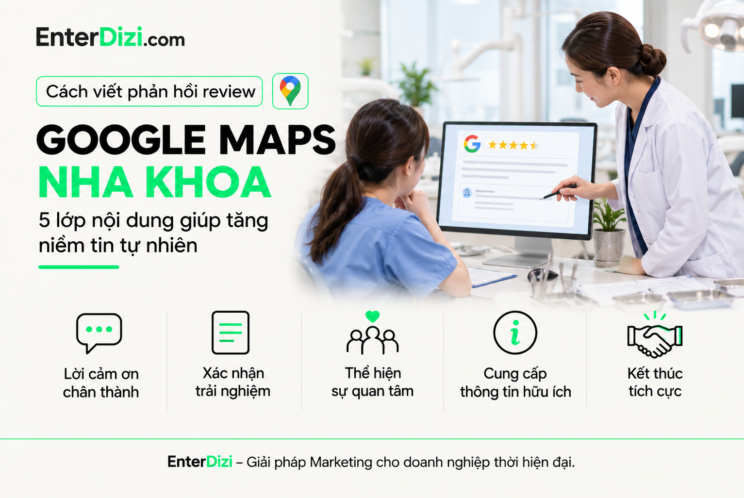 Cách viết phản hồi review Google Maps nha khoa: 5 lớp nội dung giúp tăng niềm tin tự nhiên