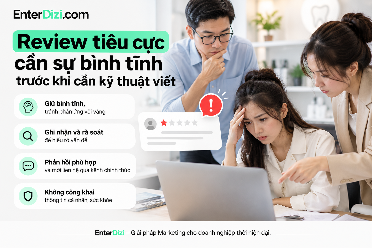 Review tiêu cực cần sự bình tĩnh trước khi cần kỹ thuật viết