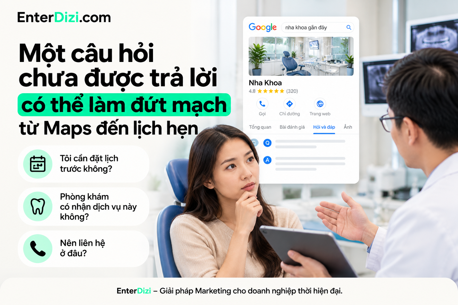 Một câu hỏi chưa được trả lời có thể làm đứt mạch từ Maps đến lịch hẹn
