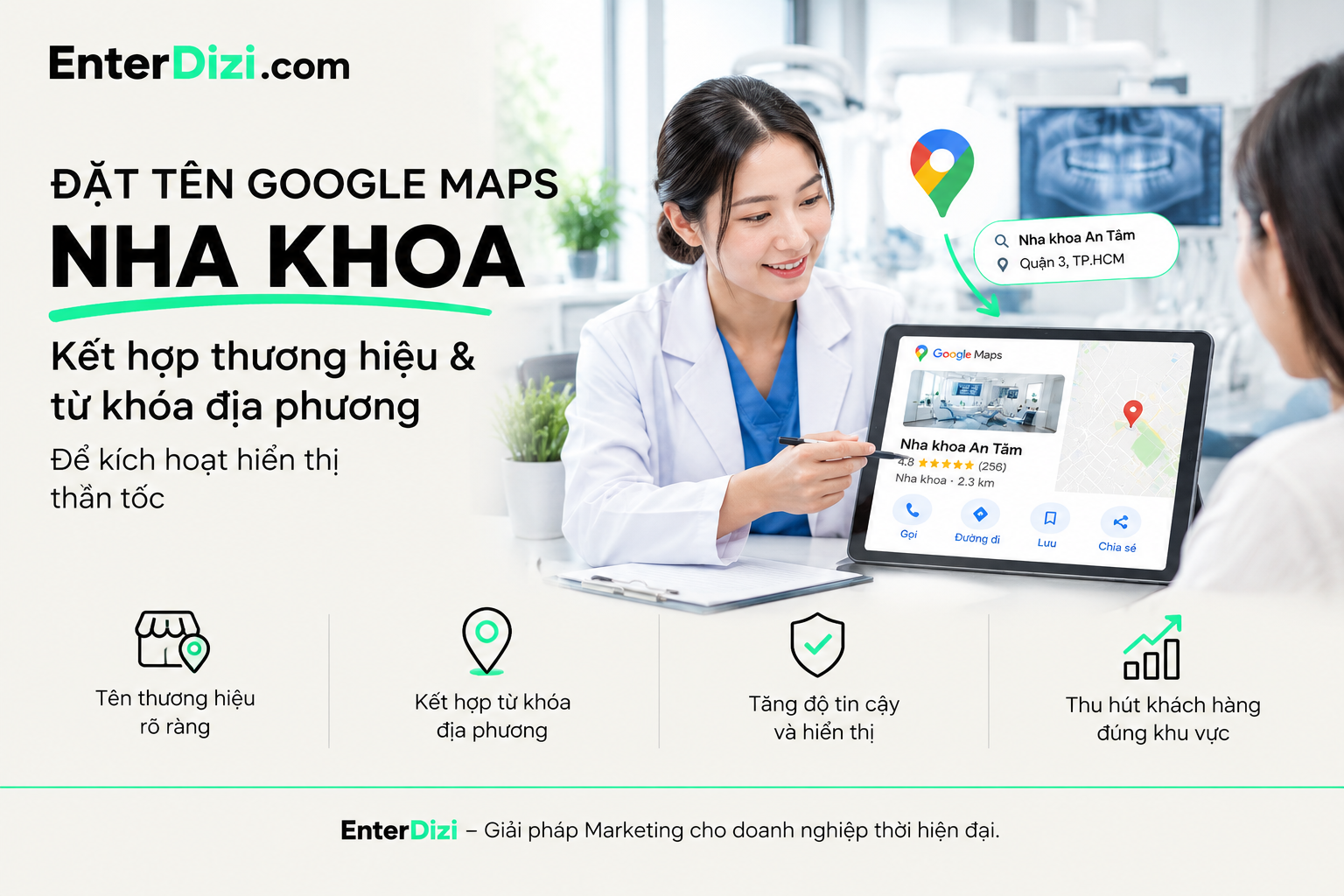 Tên Google Maps nha khoa: 5 nguyên tắc đặt đúng | EnterDizi