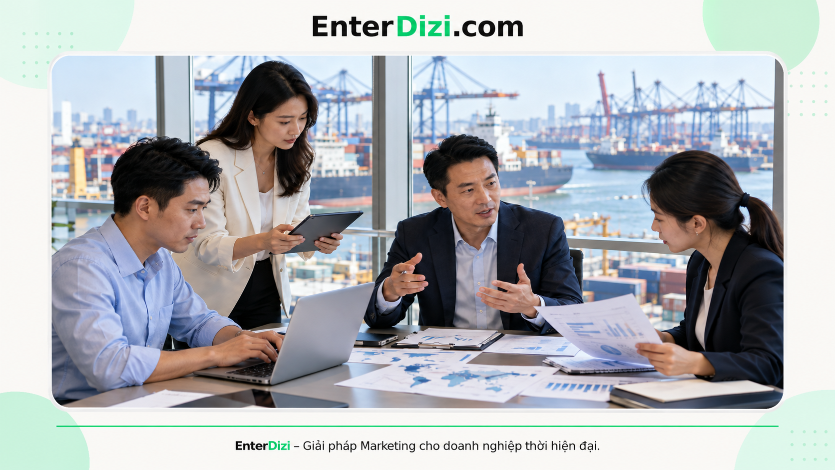 SEO từ khóa logistics hỗ trợ phân tích chính sách thương mại tại cảng container