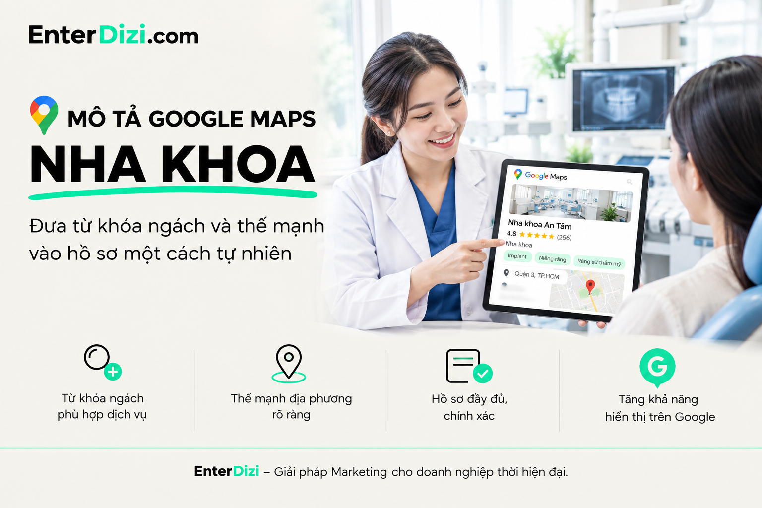 Mô tả Google Maps nha khoa: Cách viết có định hướng | EnterDizi