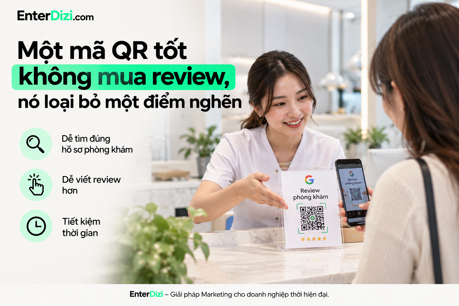 Một mã QR tốt không mua review, nó loại bỏ một điểm nghẽn