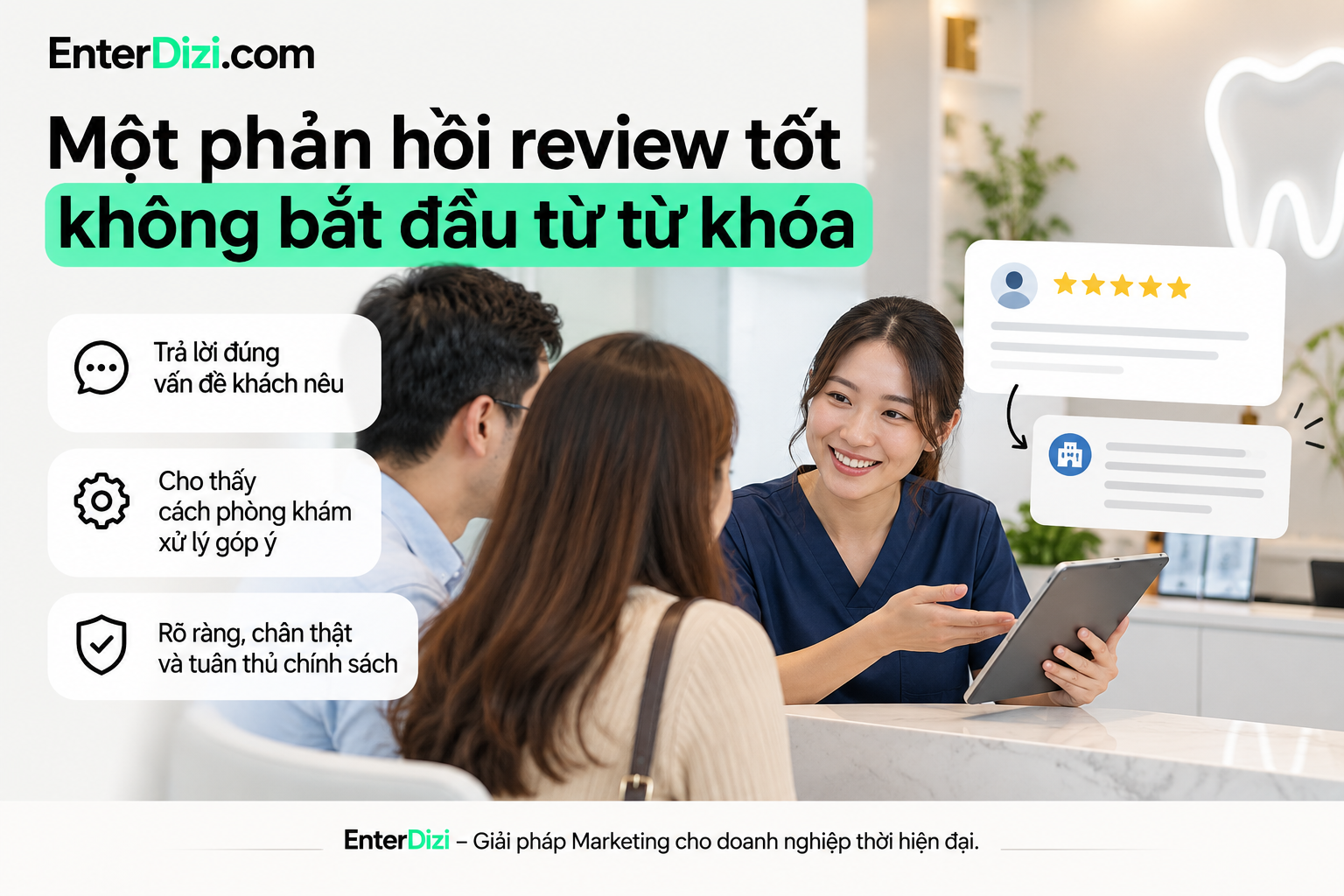 Một phản hồi review tốt không bắt đầu từ từ khóa
