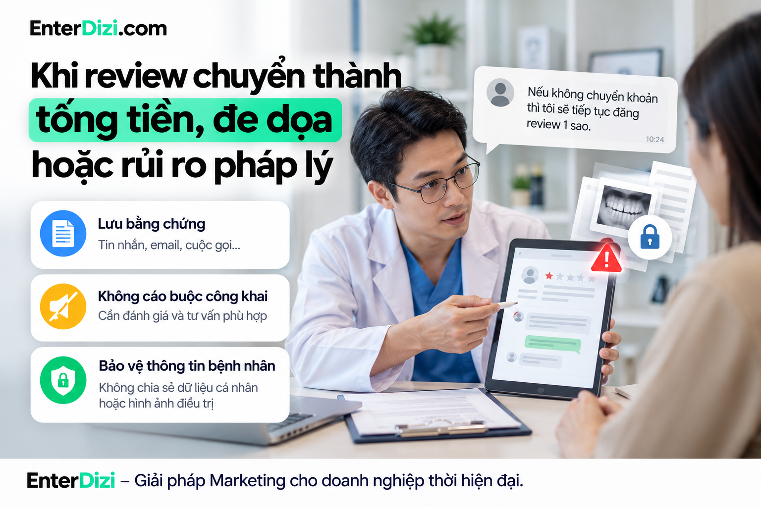 Khi review chuyển thành tống tiền, đe dọa hoặc rủi ro pháp lý