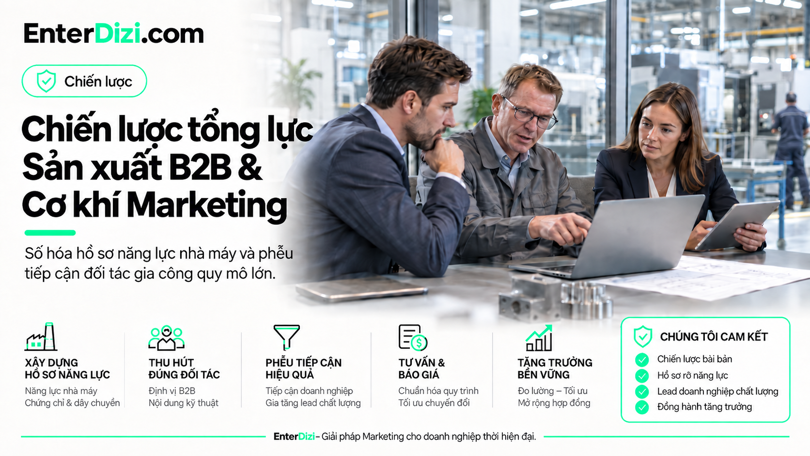 Sản xuất B2B Marketing số hóa năng lực nhà máy bền vững