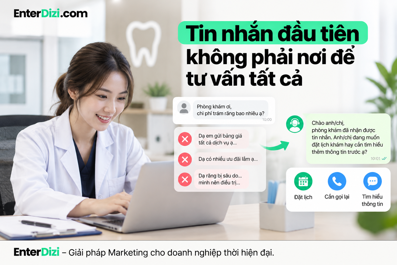 Tin nhắn đầu tiên không phải nơi để tư vấn tất cả