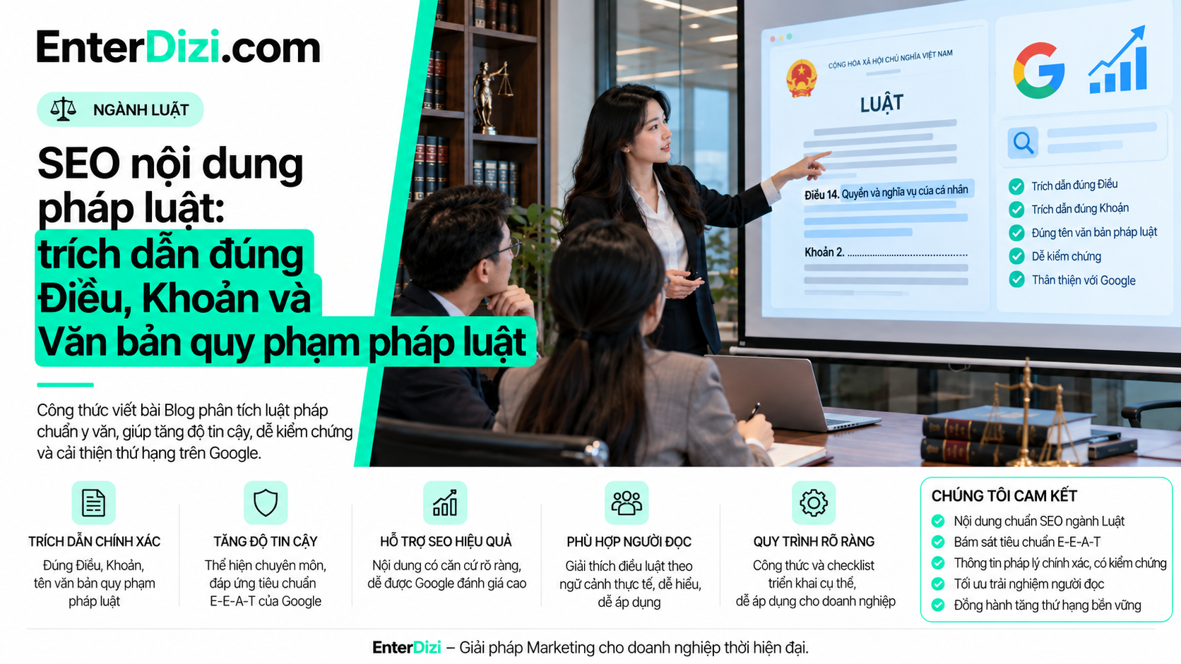 Ảnh minh họa trích dẫn điều khoản pháp luật trên website EnterDizi