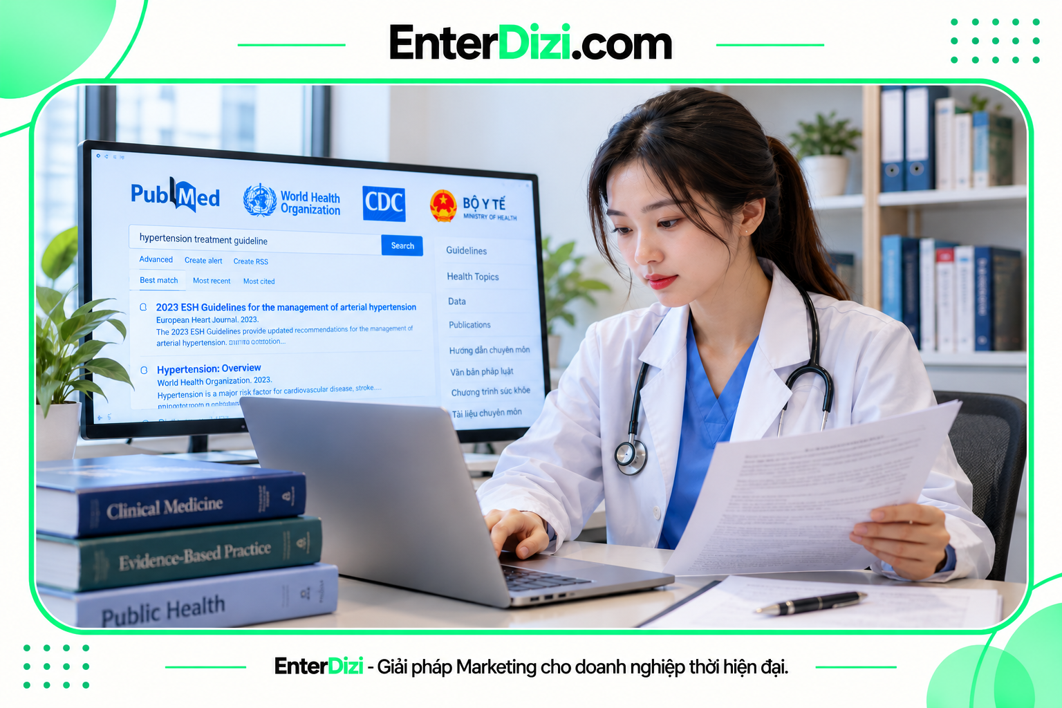 Bác sĩ tra cứu nguồn y khoa uy tín từ PubMed, WHO, CDC và Bộ Y tế