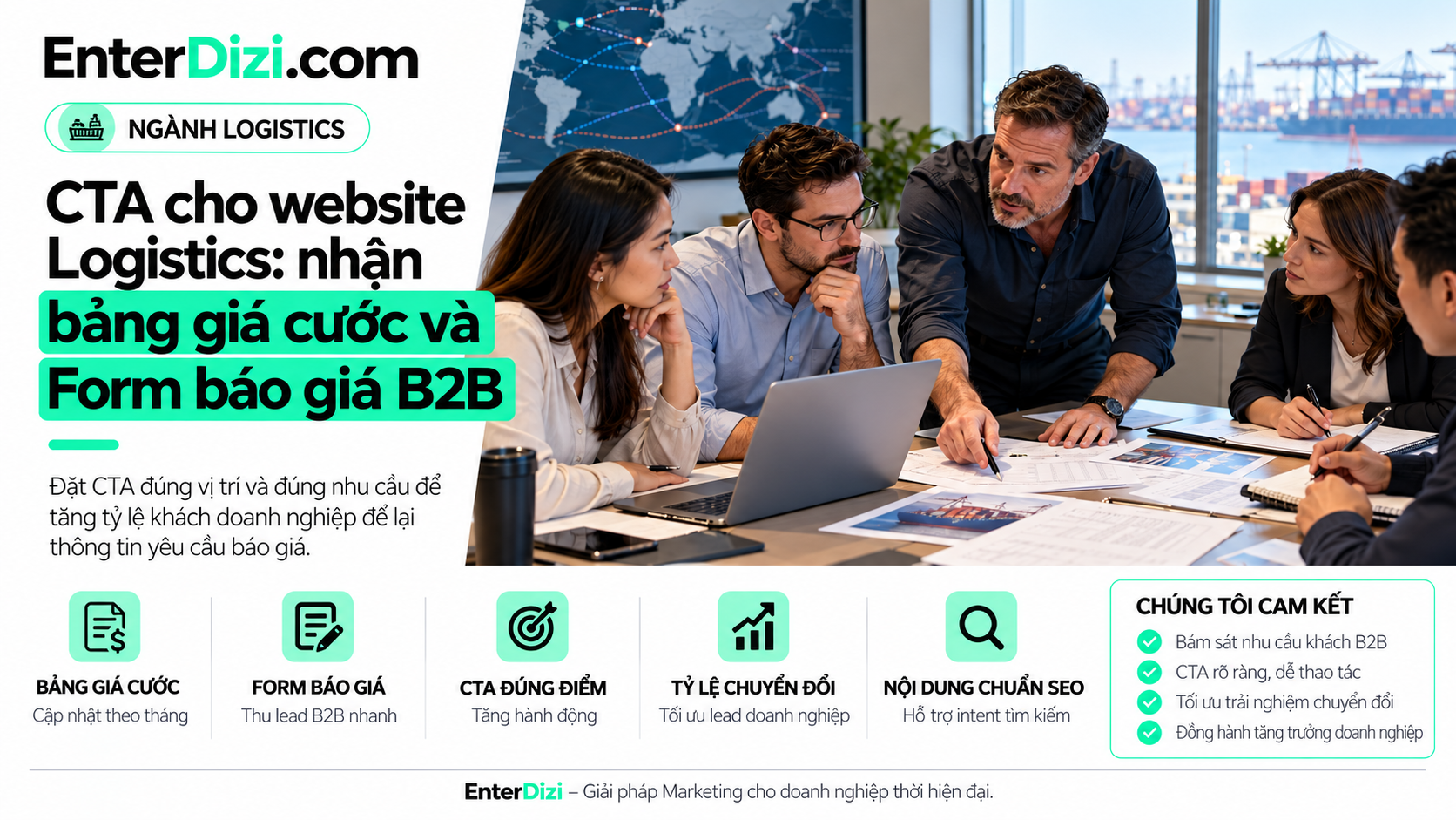 Đội ngũ logistics trao đổi giải pháp báo giá B2B và RFQ