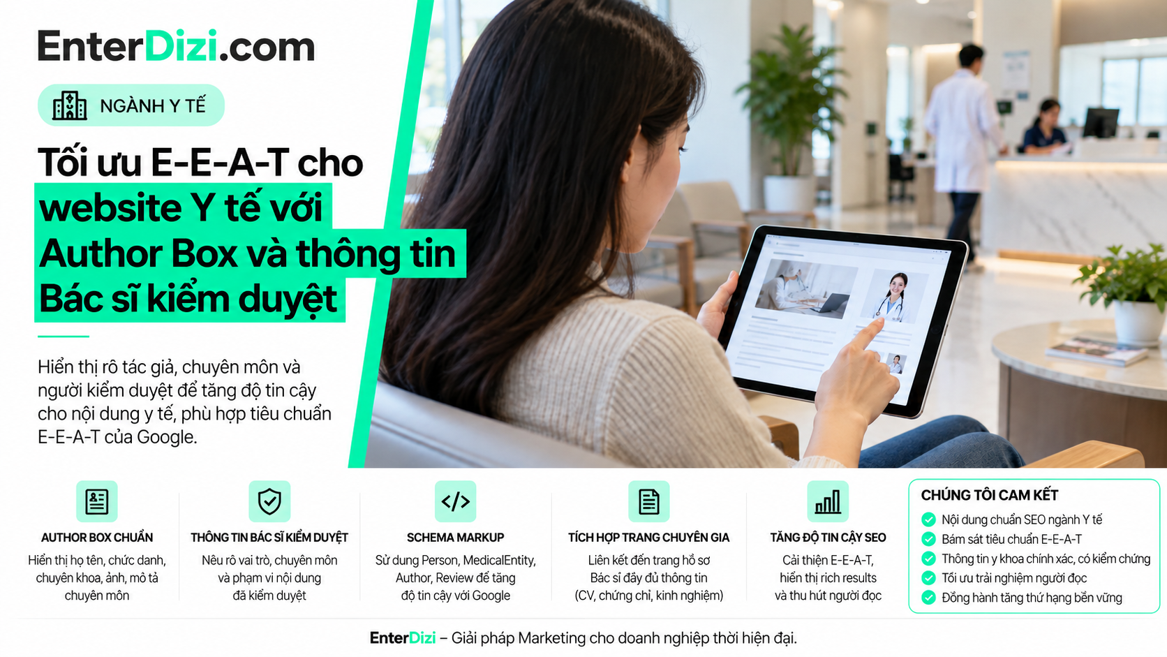 E-E-A-T y tế với Author Box và bác sĩ kiểm duyệt bài