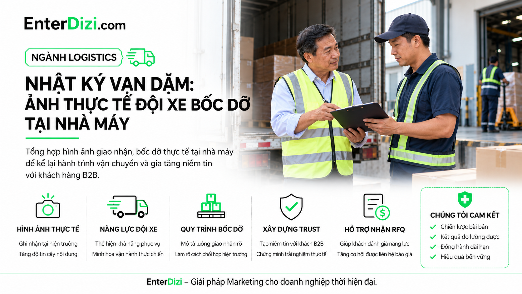 Nhật ký vạn dặm vận tải minh họa đội xe tại kho