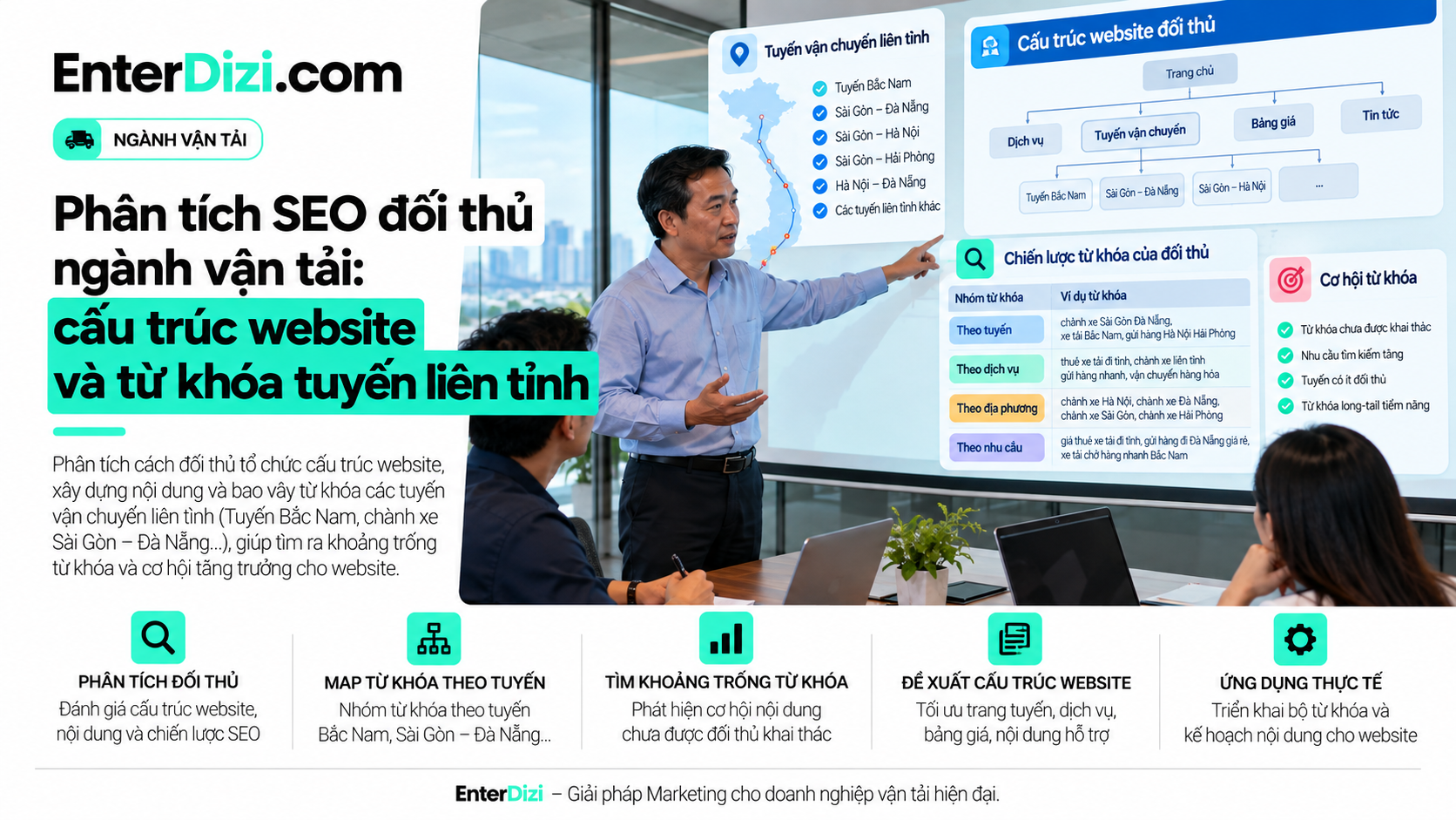 Đánh giá website đối thủ vận tải qua cấu trúc trang tuyến liên tỉnh