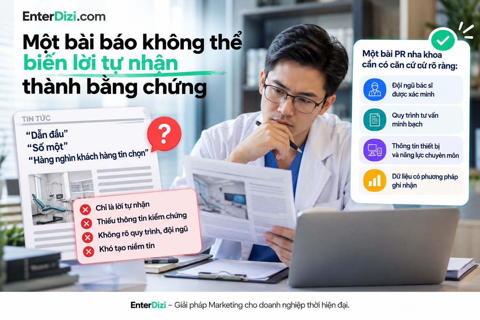 Một bài báo không thể biến lời tự nhận thành bằng chứng