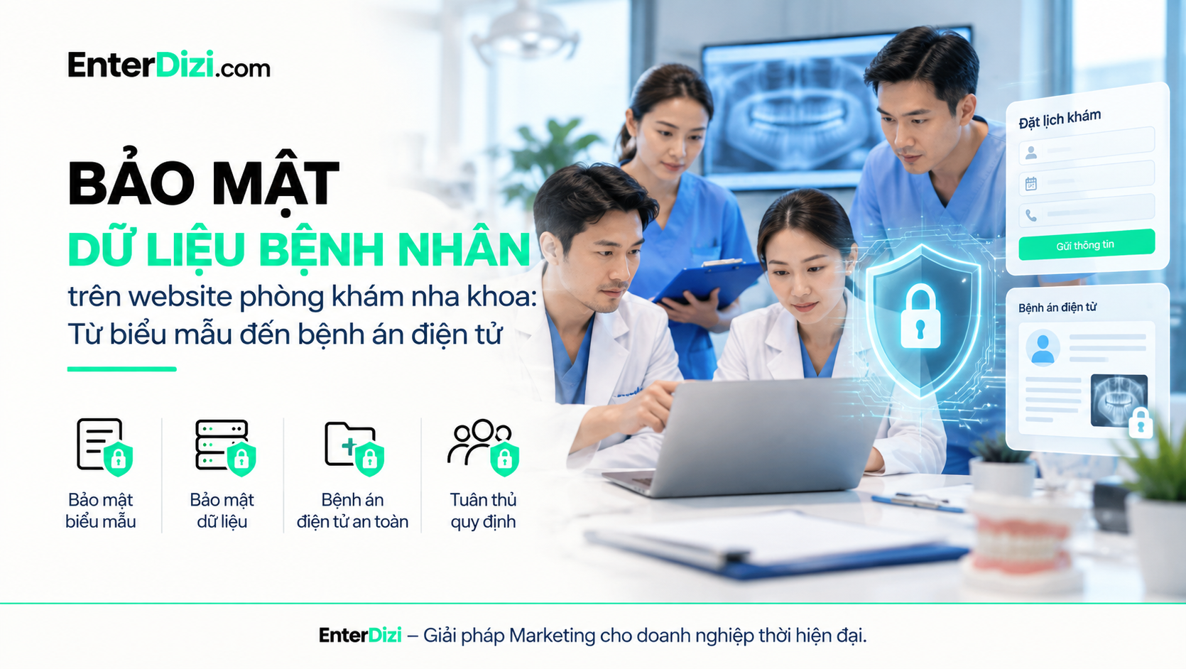 Bảo mật dữ liệu bệnh nhân trên website nha khoa | EnterDizi