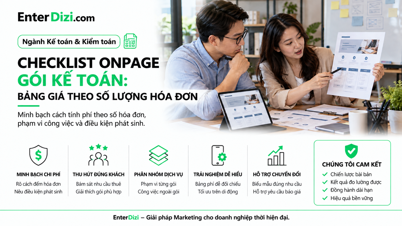 Checklist Onpage bảng giá dịch vụ kế toán theo số lượng hóa đơn phát sinh hàng tháng