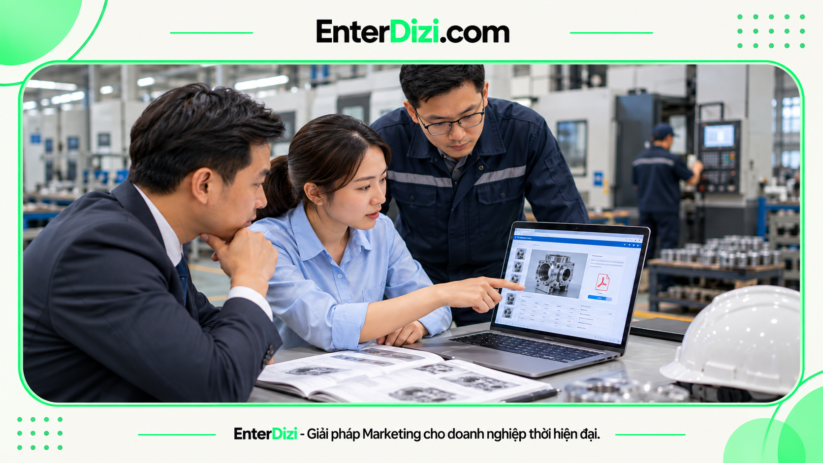 Procurement kiểm tra tài liệu PDF và thông số sản phẩm nhà máy