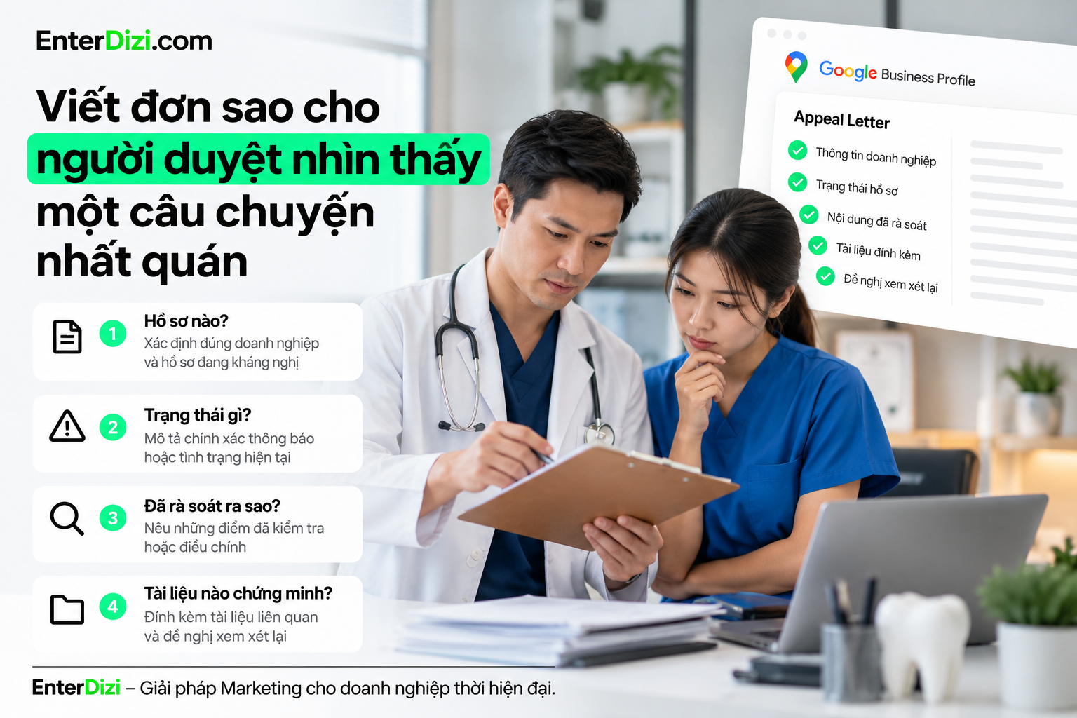 Viết đơn sao cho người duyệt nhìn thấy một câu chuyện nhất quán