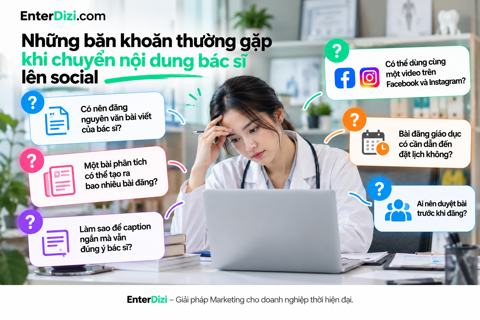 Những băn khoăn thường gặp khi chuyển nội dung bác sĩ lên social