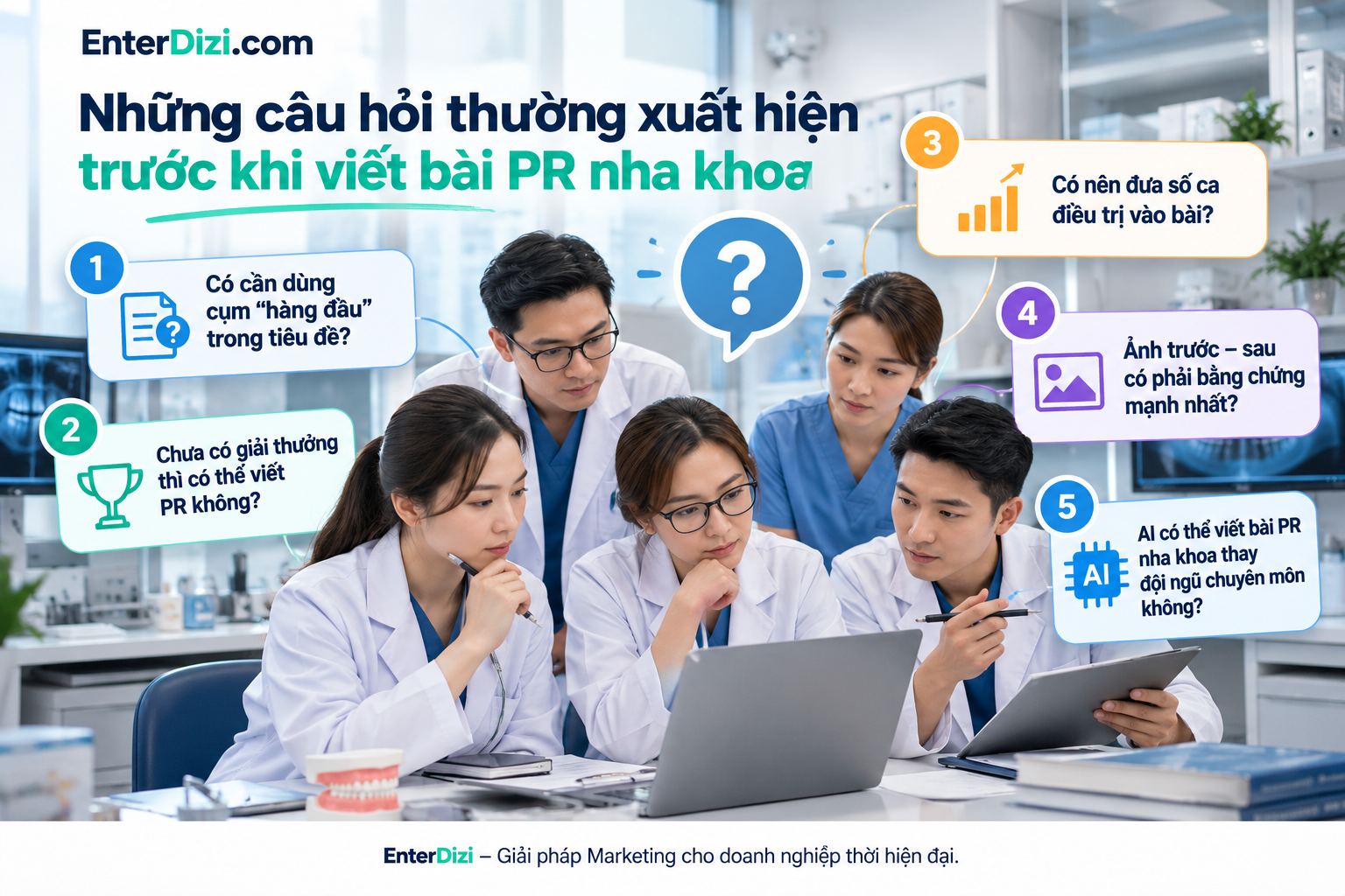 Những câu hỏi thường xuất hiện trước khi viết bài PR nha khoa