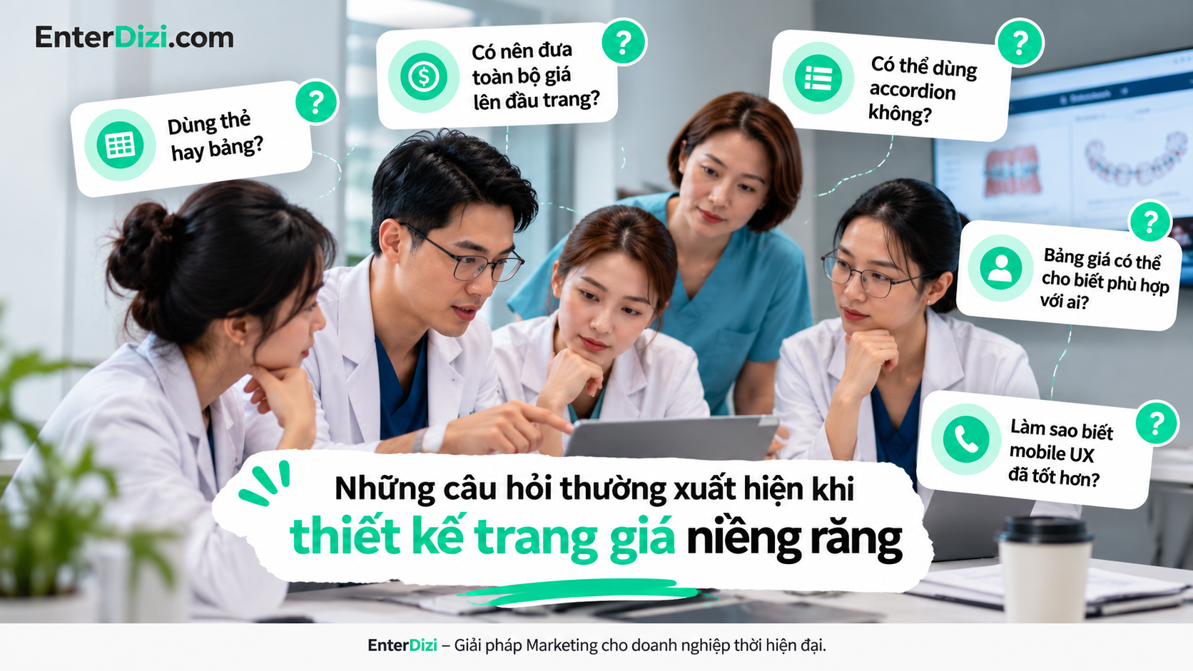 Giải đáp các câu hỏi thường gặp khi thiết kế bảng giá niềng răng trên mobile, từ lựa chọn bố cục, cách hiển thị chi phí đến tối ưu trải nghiệm so sánh và tìm hiểu dịch vụ.