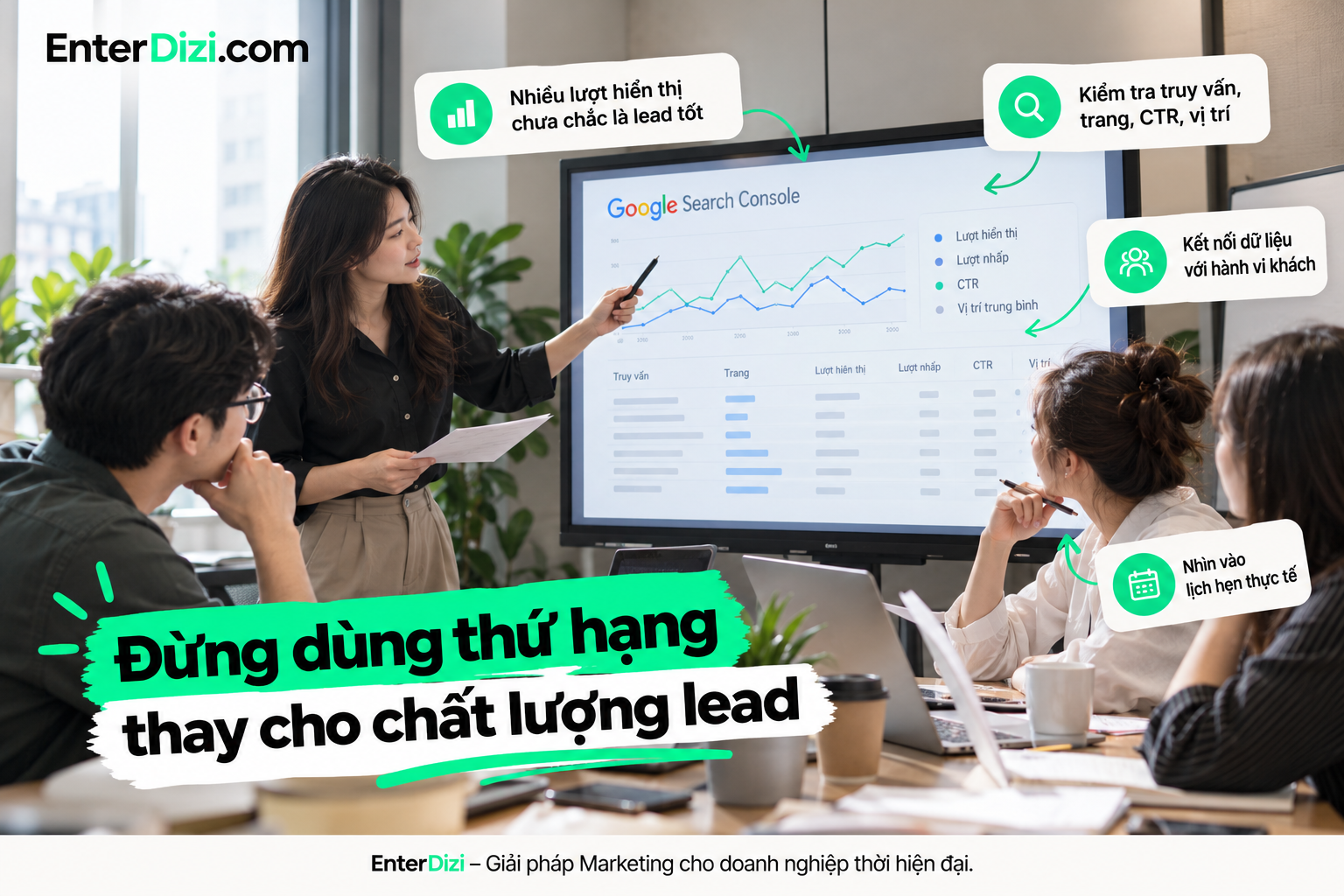 Thứ hạng từ khóa và lượng truy cập không phản ánh đầy đủ hiệu quả SEO. Spa cần kết hợp dữ liệu tìm kiếm với chất lượng khách hàng tiềm năng và tỷ lệ xác nhận lịch hẹn để đánh giá hiệu quả thực tế.
