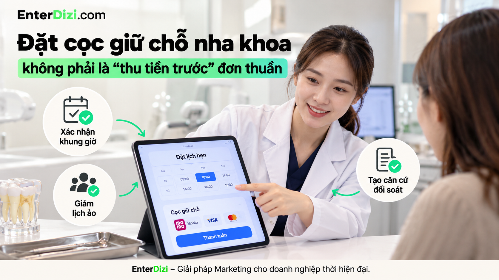 Đặt cọc giữ chỗ nha khoa không phải là “thu tiền trước” đơn thuần