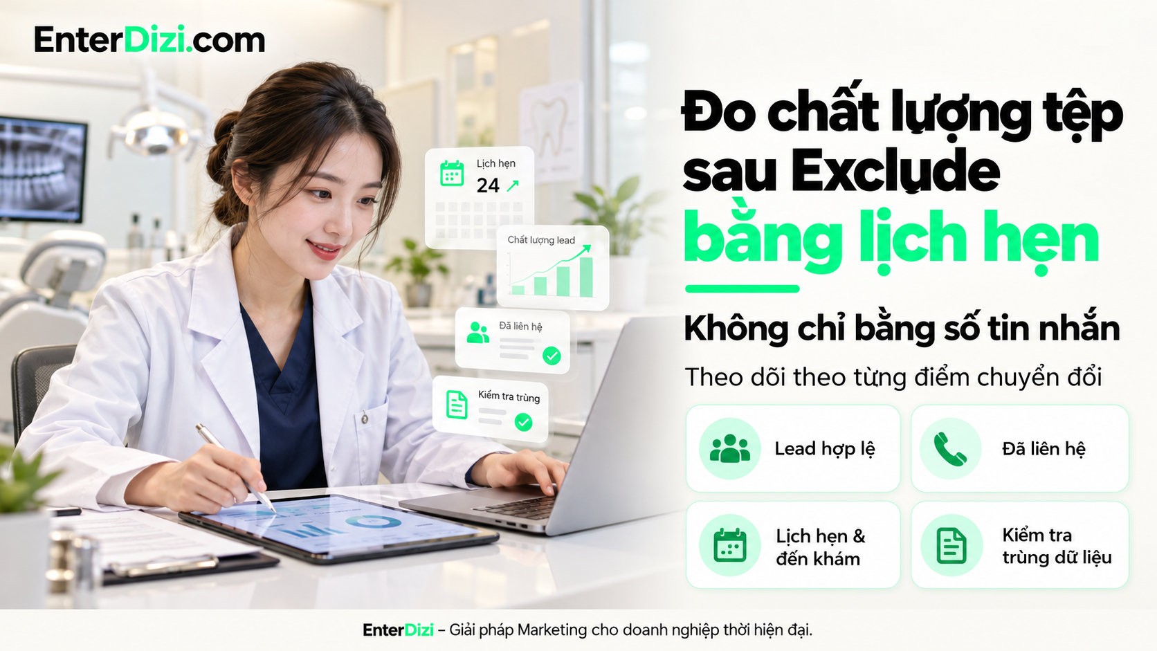 Đo chất lượng tệp sau Exclude bằng lịch hẹn, không chỉ bằng số tin nhắn