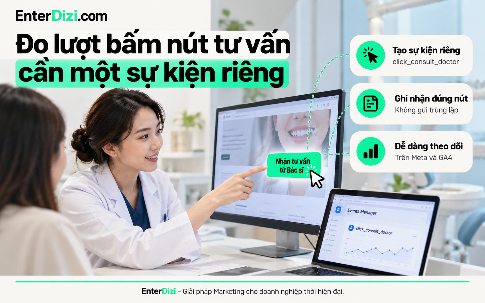 Đo lượt bấm nút tư vấn cần một sự kiện riêng