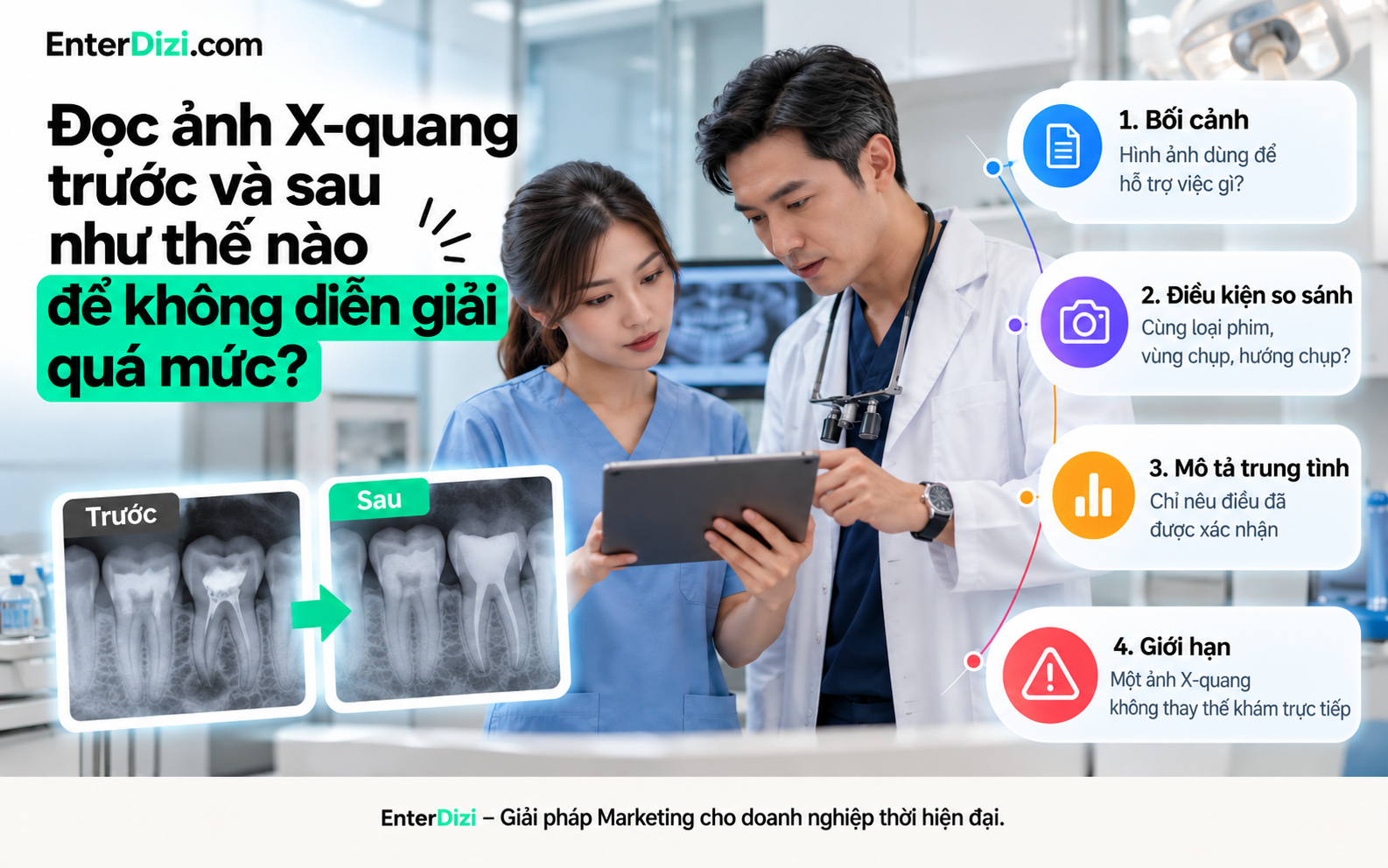 Đọc ảnh X-quang trước và sau như thế nào để không diễn giải quá mức?