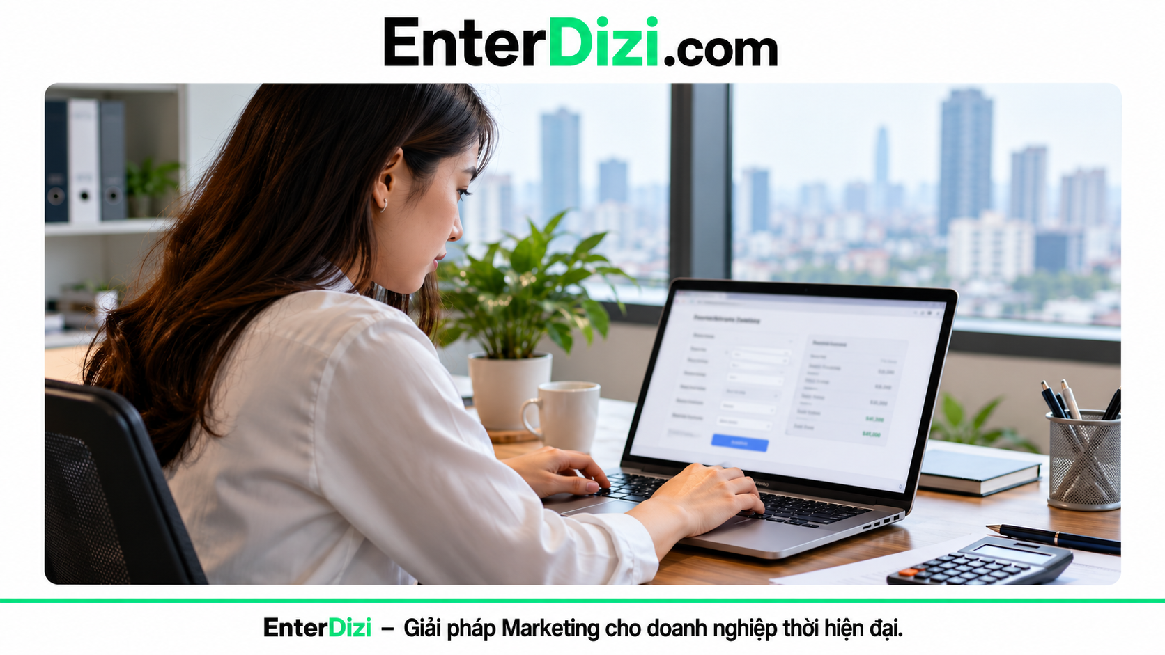 Nhân viên sử dụng công cụ thuế trực tuyến minh họa Core Web Vitals