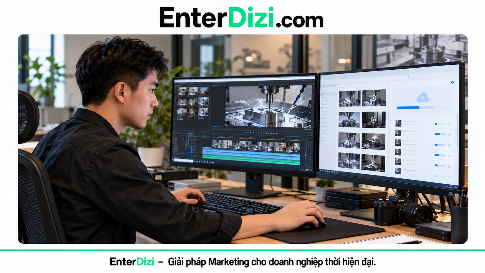 Kỹ thuật viên tối ưu trang video minh họa Core Web Vitals video CNC