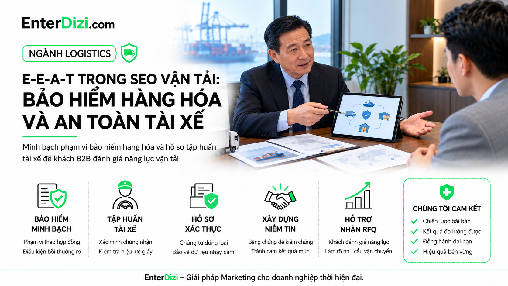 E-E-A-T SEO vận tải về bảo hiểm hàng hóa và lái xe