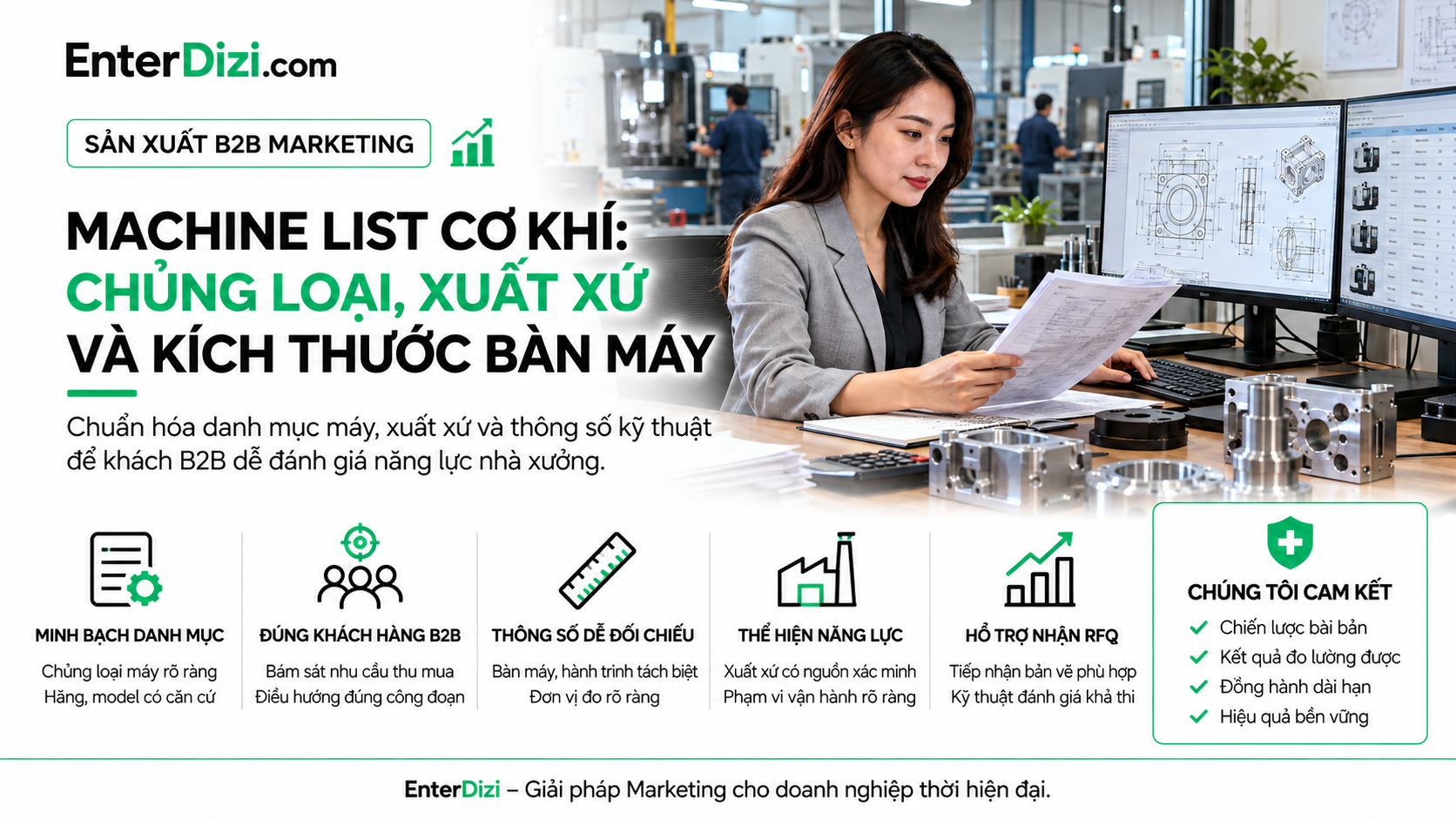 Machine List xưởng cơ khí minh họa quản lý thiết bị CNC