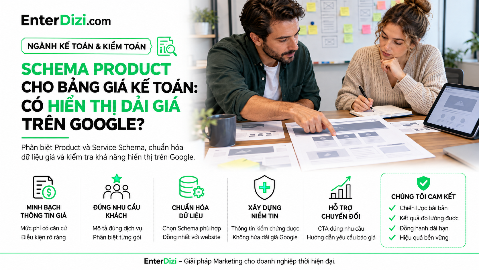 Schema Product bảng giá kế toán kiểm chứng dải giá trên Google