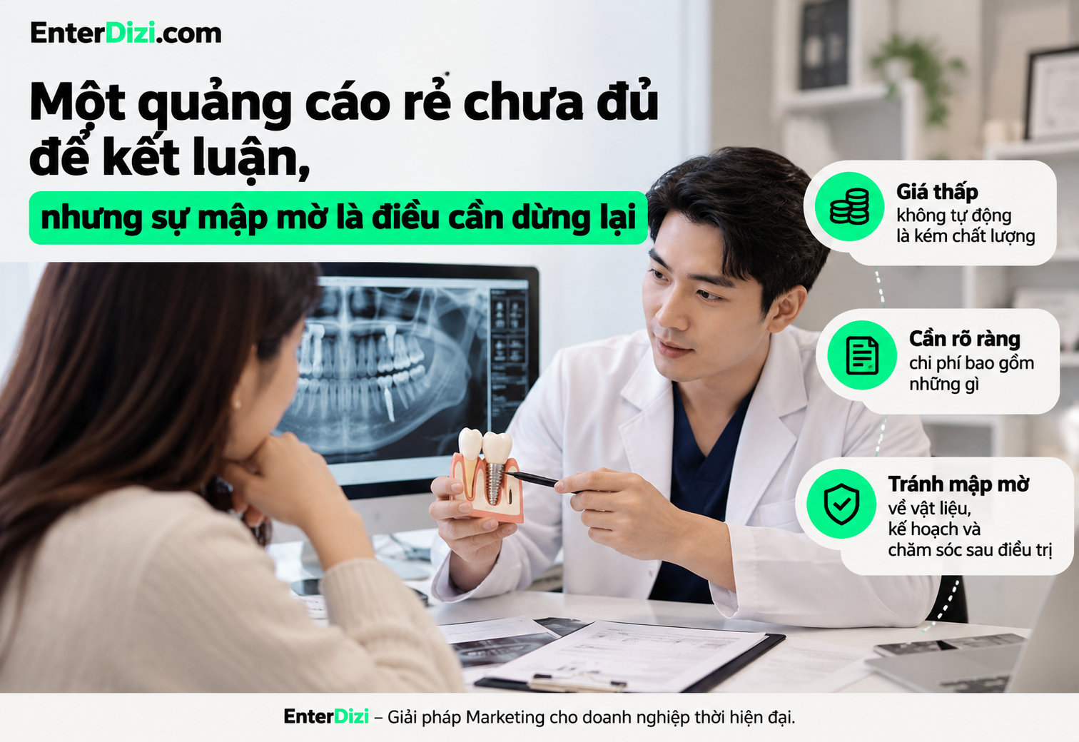 Một quảng cáo rẻ chưa đủ để kết luận, nhưng sự mập mờ là điều cần dừng lại