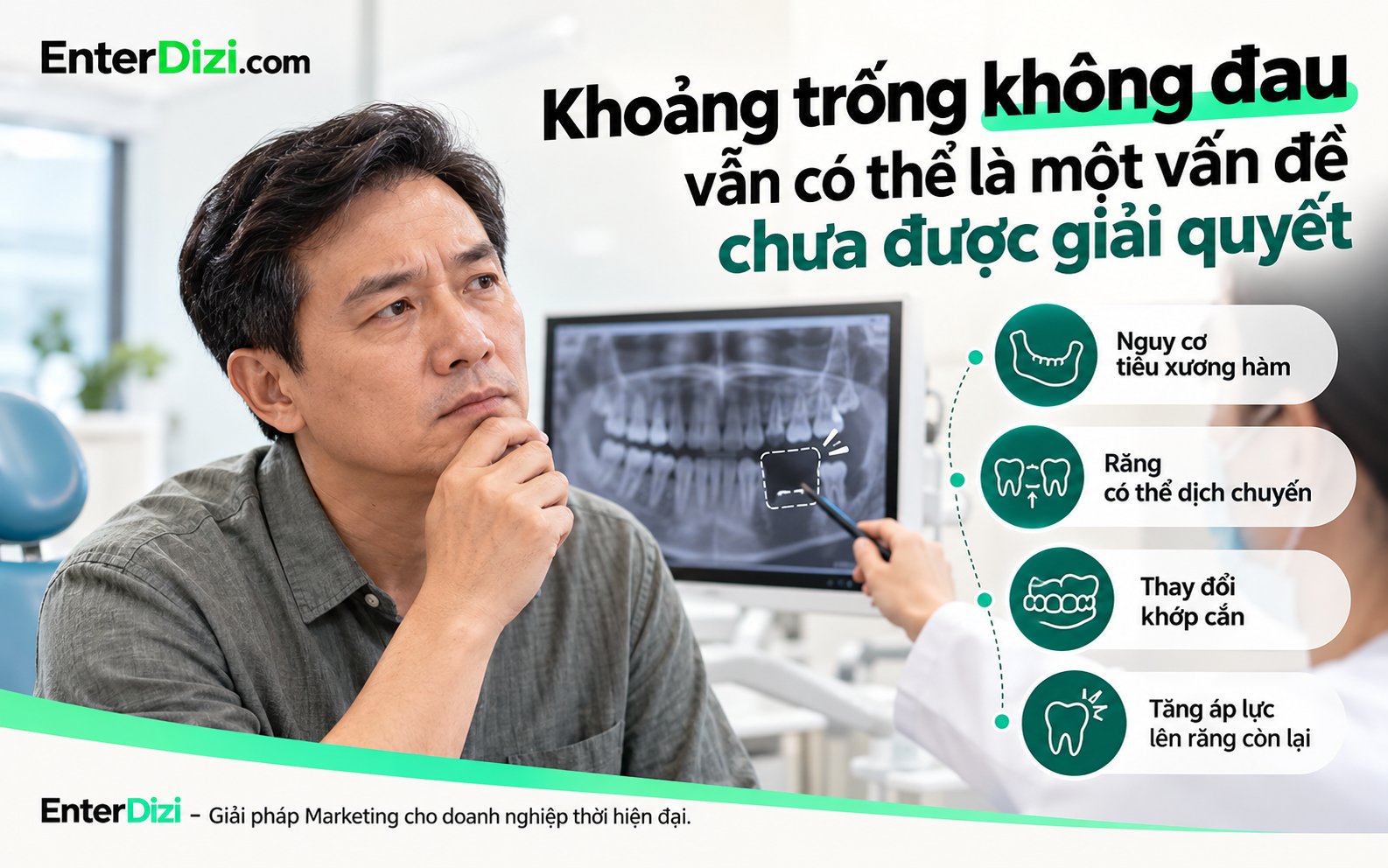 Khoảng trống không đau vẫn có thể là một vấn đề chưa được giải quyết 